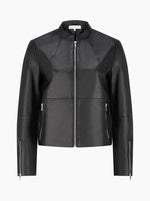 Hudson Leather Bomber Jacket - Black