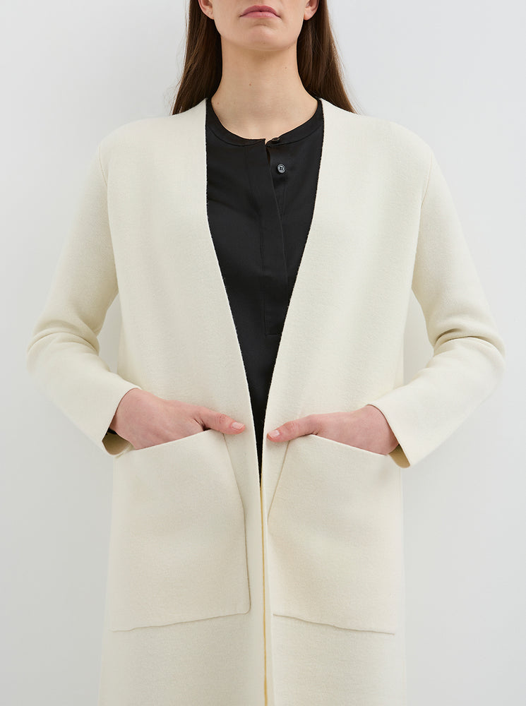 Longline Solid Cardigan - Alabaster