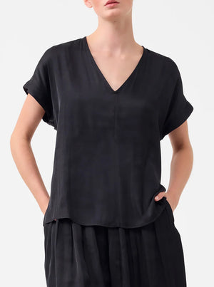 Cairo V-Neck Top - Black