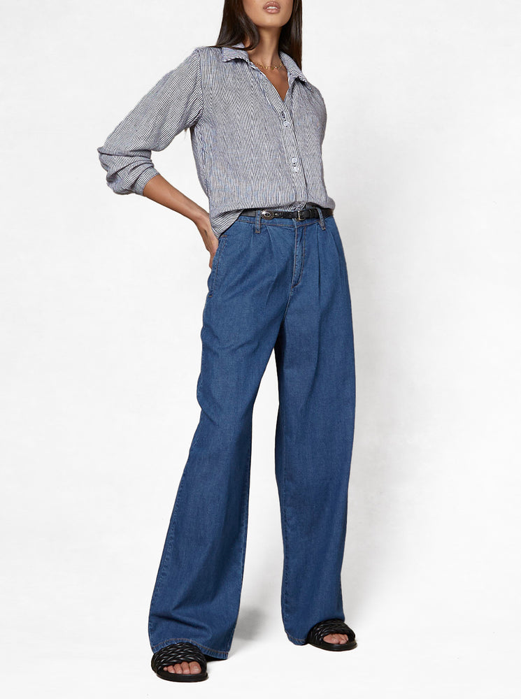 Camila Wide Leg Pants - Paris Blue