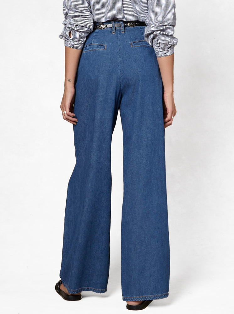 Camila Wide Leg Pants - Paris Blue