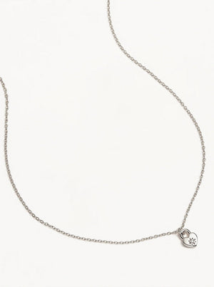 Sterling Silver Crystal Lotus Heart Padlock Necklace