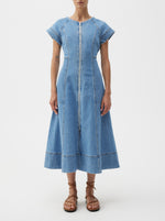 Clovelly Denim Dress - Light Blue