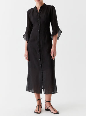 Esther Linen Dress - Black