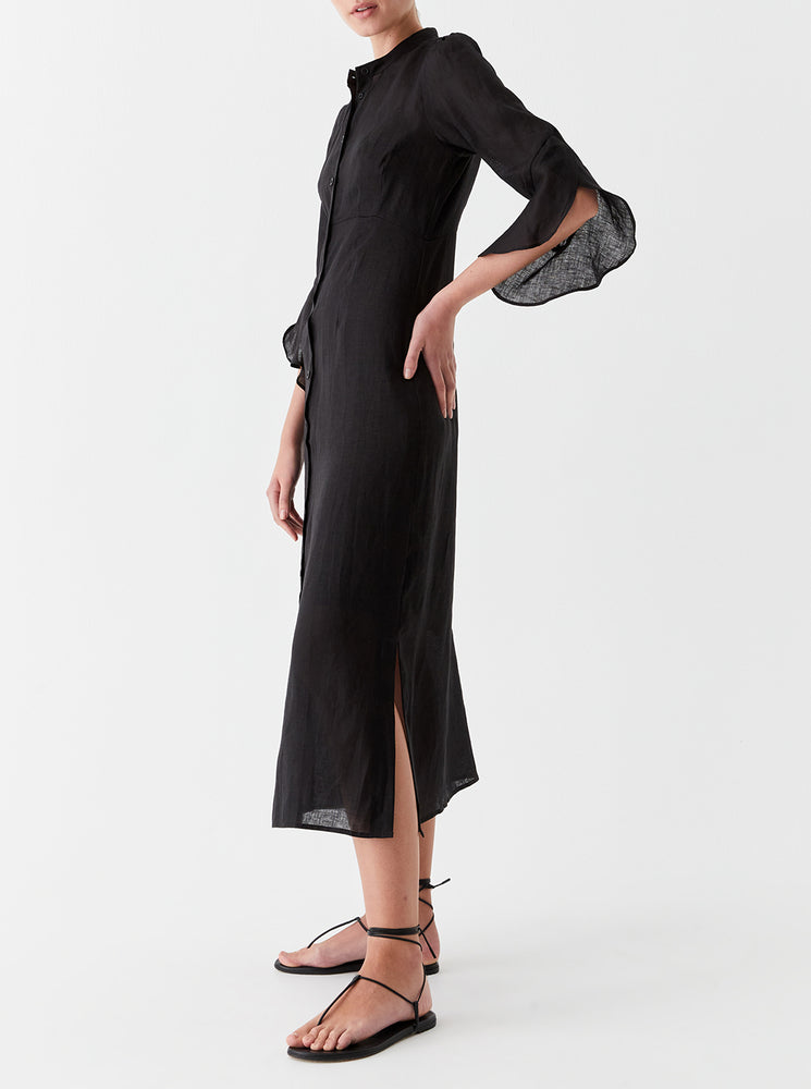 Esther Linen Dress - Black