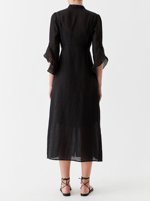 Esther Linen Dress - Black