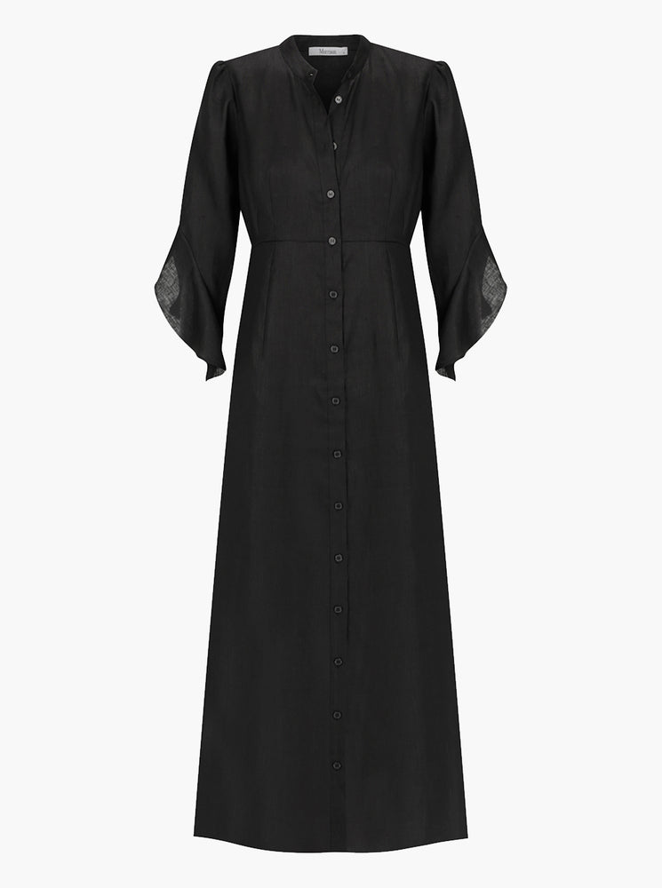 Esther Linen Dress - Black