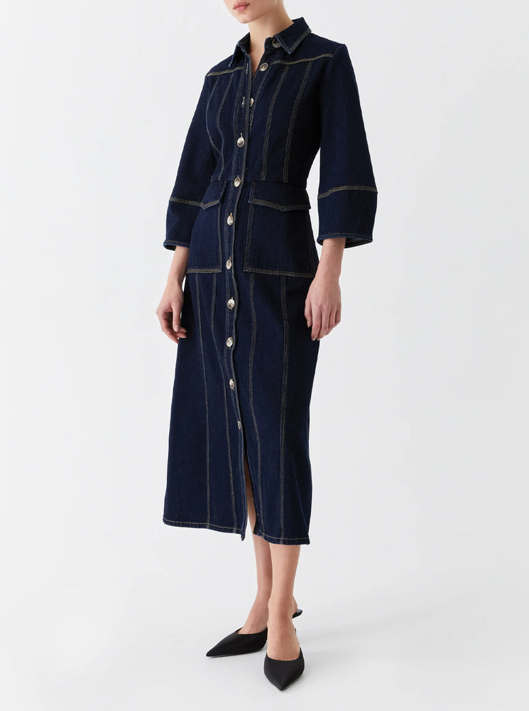 Oscar Denim Dress - Dark Blue