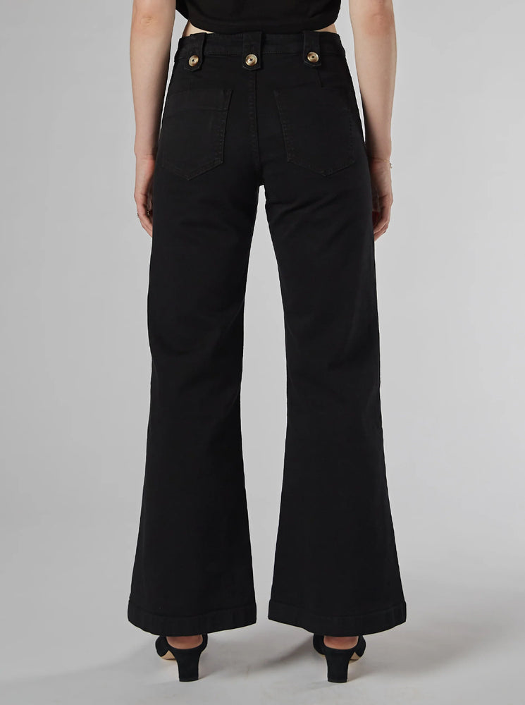 Piper Black Wide Leg Trouser - Black