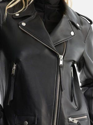 Oversized New Yorker Biker Jacket 2.0 - Black