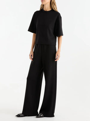 Alessa Relaxed Soft Jersey Tee - Black