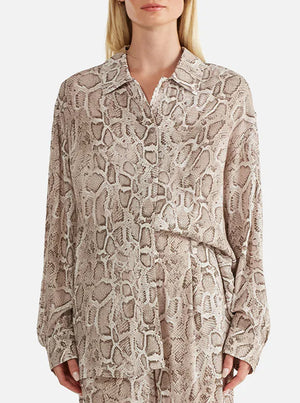 Sadie Boyfriend Shirt - Snake Skin