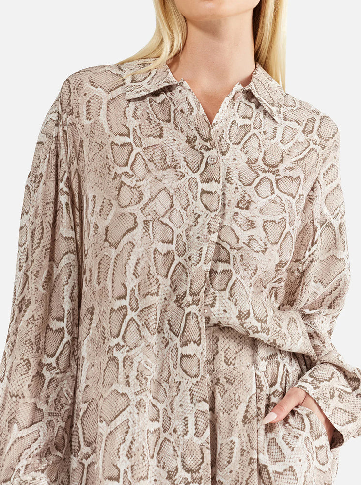 Sadie Boyfriend Shirt - Snake Skin