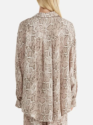 Sadie Boyfriend Shirt - Snake Skin