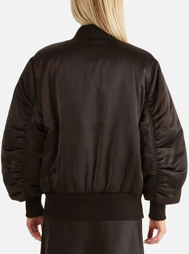 Isy Satin Bomber - Mocha