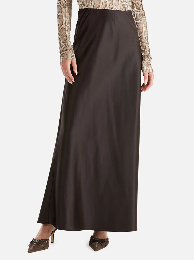 Isy Satin Skirt - Mocha