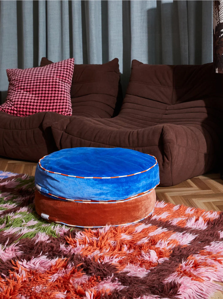 Etienne Velvet Floor Cushion - Lapis