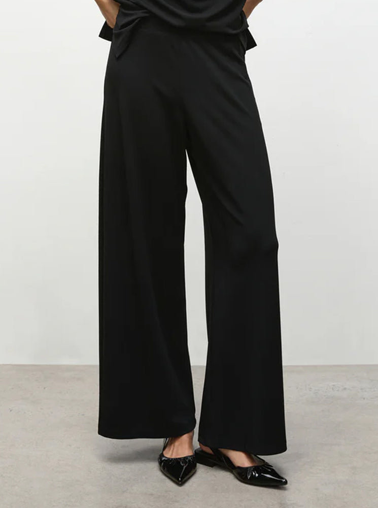 Powder Knit Palazzo Pant - Black