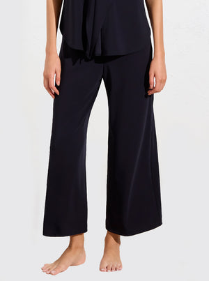 Powder Knit Crop Palazzo Pant - True Navy