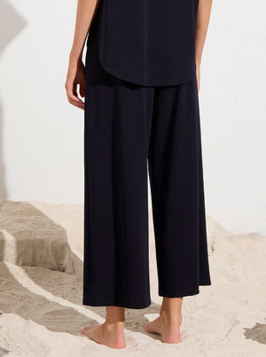 Powder Knit Crop Palazzo Pant - True Navy