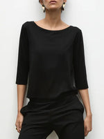 Relaxed Boat Neck - Black