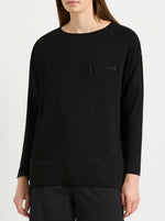 Zip Pocket Sweater - Black