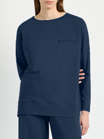 Zip Pocket Sweater - Sapphire