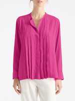 Knife Pleat Blouse - Azalea