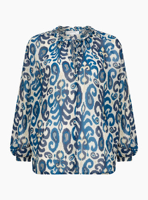 Florence Balloon Sleeve Blouse - Florence Navy