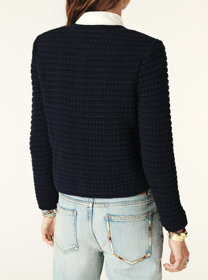 Gaspard Knitted Cardigan - Blue