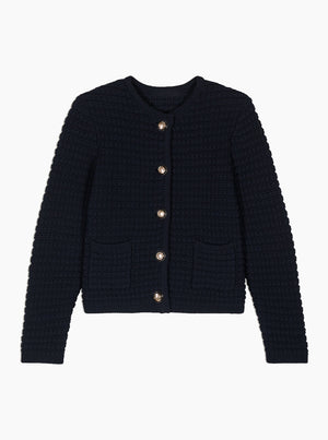 Gaspard Knitted Cardigan - Blue