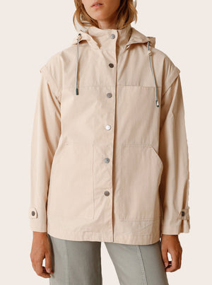 Convertible Technical Raincoat - Ivory