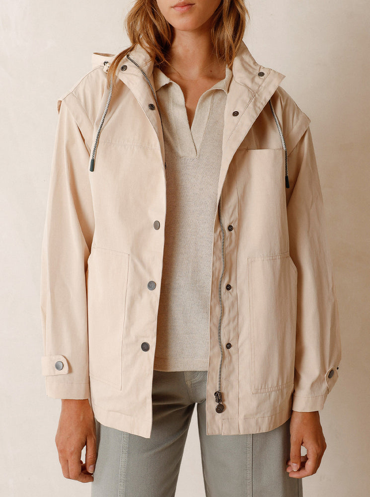 Convertible Technical Raincoat - Ivory