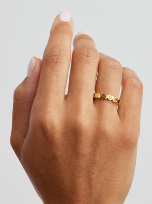 18k Gold Vermeil Connected Hearts Ring