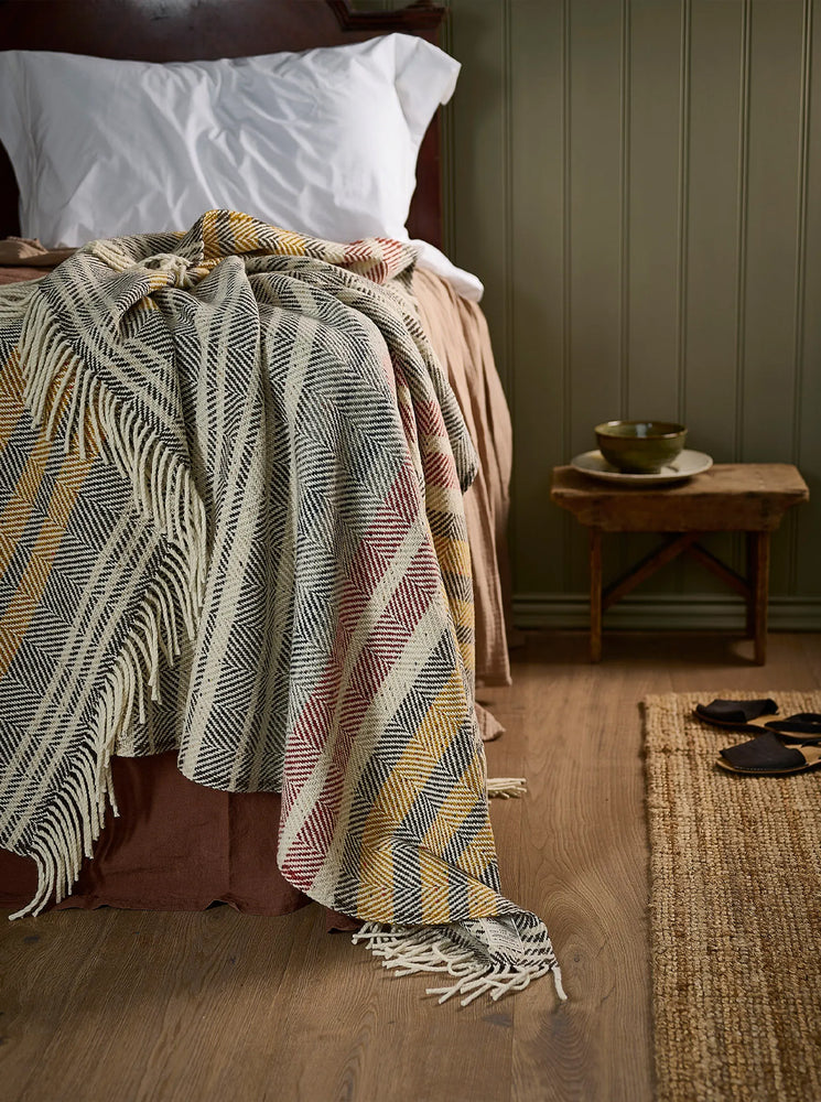 Heavy Donegal Throw - Rustic Stripe