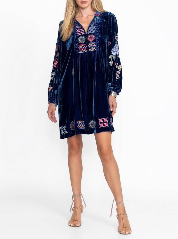 Velvet Yoke Dress - Bellwether