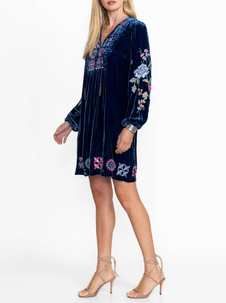 Velvet Yoke Dress - Bellwether