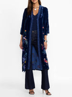 Velvet Button Front Kimono - Bellwether