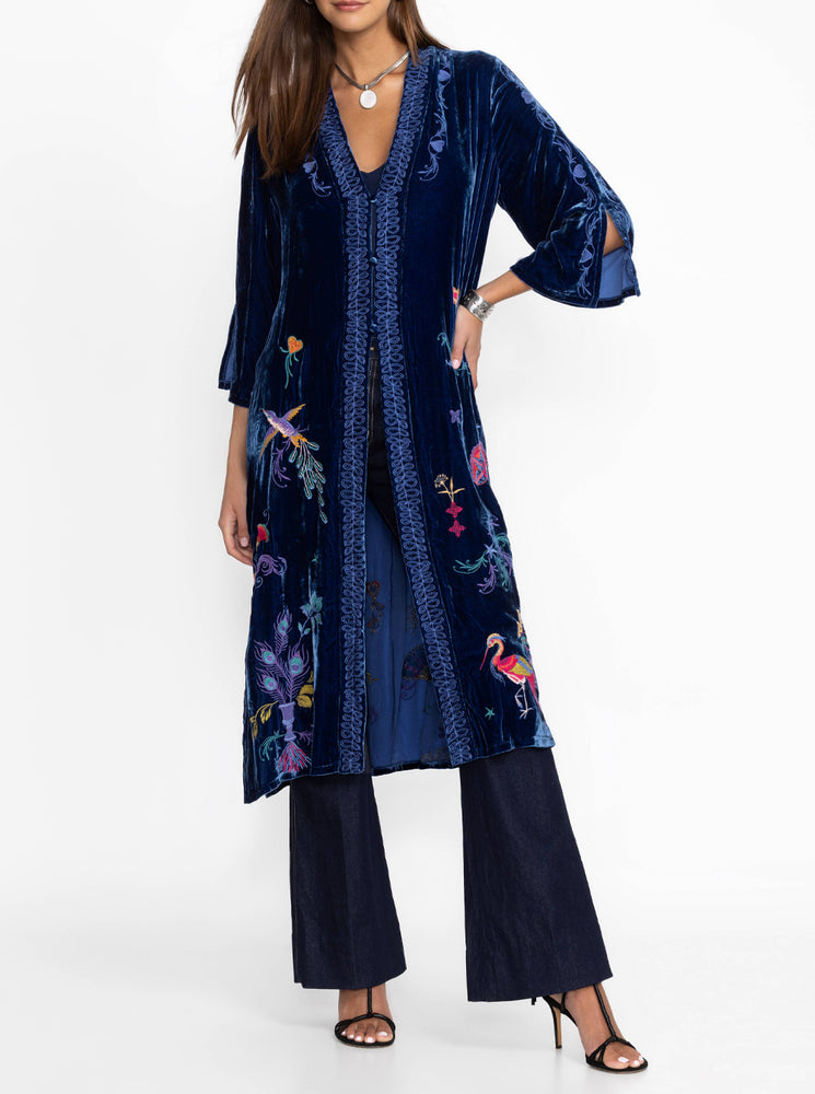 Velvet Button Front Kimono - Bellwether