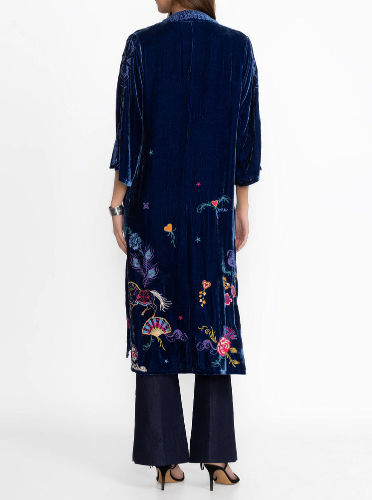 Velvet Button Front Kimono - Bellwether