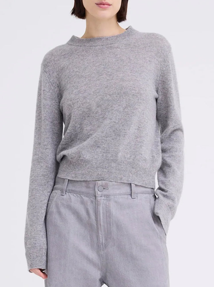 Peter Cashmere Sweater - Mid Grey Marle