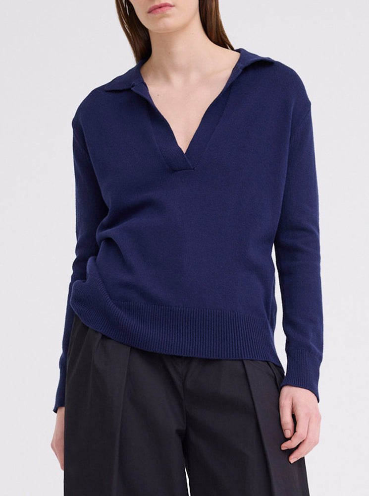 Rugger Cotton Sweater - Darkest Navy