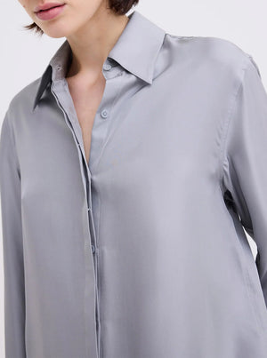 Iver Silk Twill Shirt - Oxide Grey