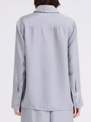 Iver Silk Twill Shirt - Oxide Grey