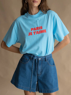 Je T'aime Tee - Ice Blue