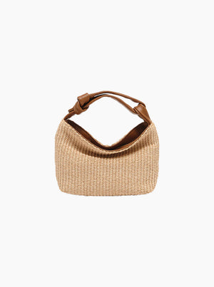 Jess Raffia Pouch - Tan