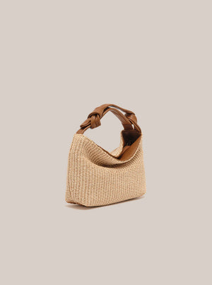 Jess Raffia Pouch - Tan