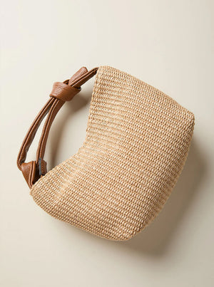 Jess Raffia Pouch - Tan