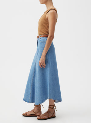 Clovelly Denim Skirt - Light Blue