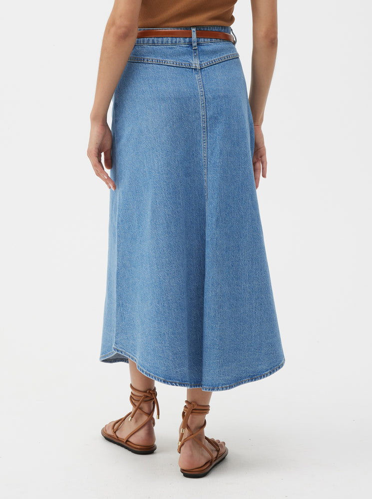 Clovelly Denim Skirt - Light Blue